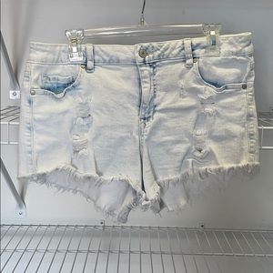 Altar’d State White Acid Wash Jean Shorts